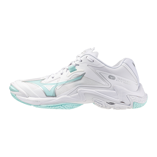 Mizuno Wave Lightning Z8 (25) Naisten sis&auml;pelikeng&auml;t (White/Blue Tint)